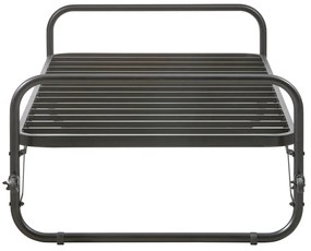 Pat negru din metal pliabil cu somieră 90x200 cm Lucy – WOOOD