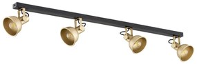 Lustra cu 4 spoturi directionabile design modern Lenora auriu, negru