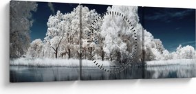 Tablou - Albă ca Zăpada Albă ca Zăpada Copaci (cu ceas) (90x30 cm)