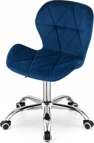 Set pentru birou ZARIMO masa 80x40 cm, neagra + scaun AVOLA VELVET, albastru