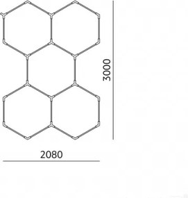 Plafonieră LED HEXLINE LED/216W/230V 6500K 208x300 cm albă