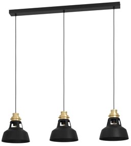 Lustră pe cablu Eglo 390231 ESPINARDO 3xE27/40W/230V negru/auriu