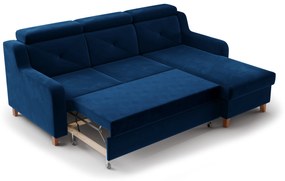 Colţar Laksaro dreapta extensibilă - albastru catifea Trinity 31