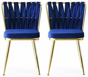 Set de scaune de sufragerie Kusakli Navy Blue, 2buc.
