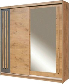 Dressing EFFECT, stejar lancelot, PAL melaminat, cu 2 usi, 200x59x216