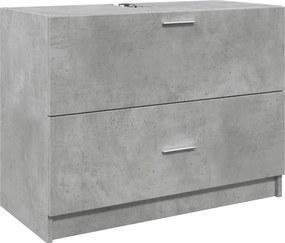 vidaXL Dulap de chiuvetă, gri beton, 78x37x59 cm, lemn prelucrat
