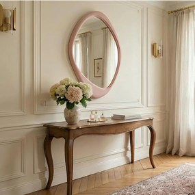 Oglinda de perete decorativa ORGANIC 90cm rosa
