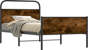 vidaXL Cadru de pat fără saltea 107x203 cm Lemn derivat stejar Sonoma