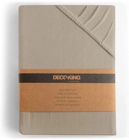 Cearceaf maro deschis din jerseu cu elastic 200x200 cm Amber – Restilo