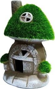Decorațiune de grădină Casă cu ciuperci, 8,5 x 14 x 8,5 cm