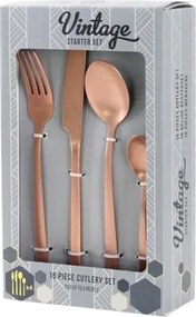 Set tacâmuri MANILLE VINTAGE din oțel inoxidabil, 16 piese, cupru