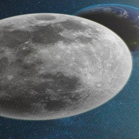 Tablou - Pământul în eclipsa de lună (cu ceas) (90x30 cm)