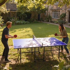 SPORTNOW Masă de Ping Pong Pliabilă cu Roți, Plasă și Palete pentru Interior | Aosom Romania