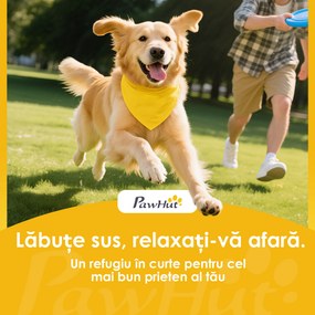 PawHut Pat Ridicat pentru Câini de Talie Mare, Portabil, cu Cadru din Oțel și Plasă Respirabilă, Ușor de Asamblat, Bej, 152x94x23 cm | Aosom Romania