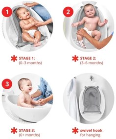 Cădiță pentru bebeluși cu covoraș ergonomic Skip Hop MOBY 3 alb