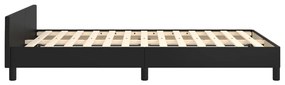 Cadru de pat cu tablie, negru, 120x200 cm, piele ecologica Negru, 120 x 200 cm, Design simplu