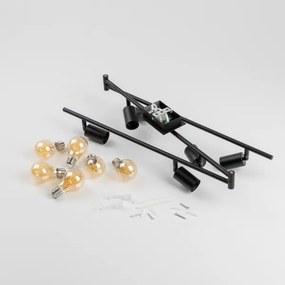 Spot LED 6x E27, 6,5W, 230V, negru