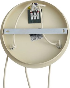 Lampă suspendată scandinavă bej cu sticlă albă rotundă cu 3 lumini - Wisp