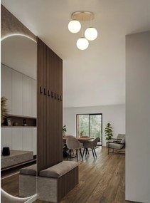 Lustra aplicata moderna HARMON 3L sampanie/alb