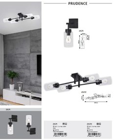 Aplica de perete design modern Prudence negru