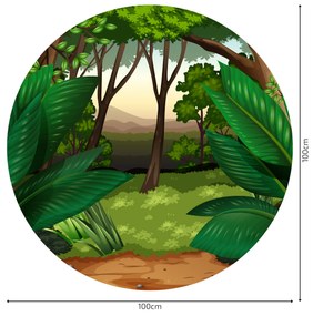 PIPPER. Autocolant circular de perete „Jungla” mărimea: 60cm