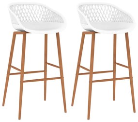 vidaXL Scaune de bar, 2 buc, alb