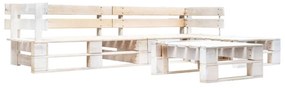 277391 vidaXL Set mobilier de grădină din paleți, 4 piese, alb, lemn