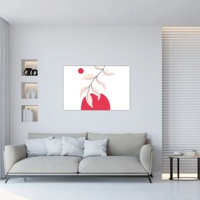 Tablou - Abstracție florală roz N⁰2 (90x60 cm)