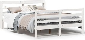 vidaXL Cadru de pat cu tăblie fără saltea, alb, 120x200 cm