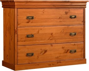 Comodă lemn masiv natur Florence, 107 × 42 × 83 cm