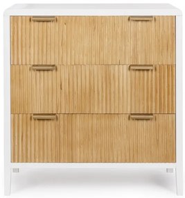 Comoda cu trei sertare, alb natural, 80x82 cm, Charley, Yes