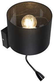 Aplică modernă neagră cu abajur negru - Brescia