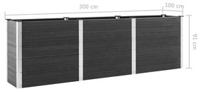 Strat inaltat de gradina, gri, 300x100x91 cm, WPC 1, 300 x 100 x 91 cm, 300 x 100 x 91 cm