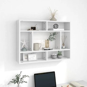 vidaXL Raft de perete, alb, 75x16x55 cm, lemn prelucrat