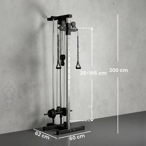 SPORTNOW Aparat Lat Machine Da Perete Con Scripete Regolabili, Încărcare Greutăți Reglabil | Aosom Romania