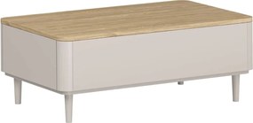 Masă de cafea Amilio 100 cm cu sertare - cașmir / stejar uleiat