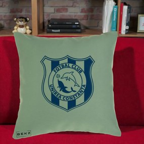 Perna Personalizata FC Unirea Constanta Fotbal, 40x40 cm, Verde, Husa Detasabila, Perna Inclusa, BEKZ®