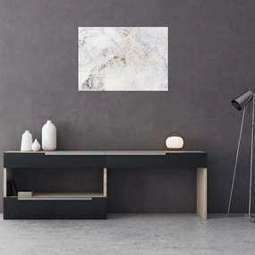 Tablou pe sticlă - Mandale albe (70x50 cm)