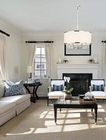 Open Design OR80216 - Candelabru suspendat pe lanț CASA 6xE14/15W/230V crem/crom lucios