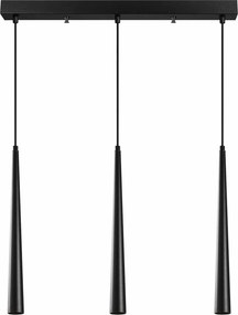 Lustra UZUM 6074, negru, metal, 58x4x45-135 cm