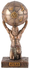 Mini statueta mitologica Atlas si Globul Pamantesc 10cm