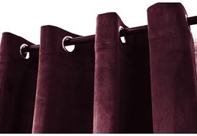 Perdea opaca VELVET 140x250 cm, vin rosu Agatat: Inele metalice