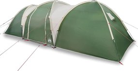 vidaXL Cort de camping cupolă pentru 8 persoane, verde, impermeabil