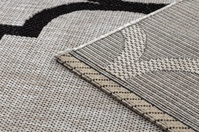 Covor sisal Floorlux 20608 marocani trellis argintiu si negru