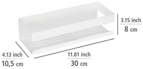 Raft pentru baie alb mat autoadeziv cu Turbo-Loc din oțel inoxidabil Genova – Wenko