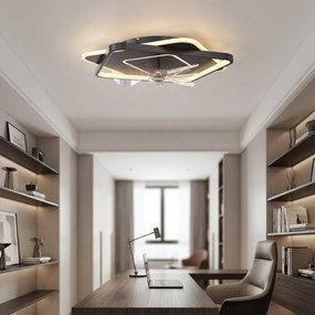 HOMCOM Ventilator de tavan cu lumină și telecomandă, ventilator LED de tavan cu 6 viteze, 3 temperaturi de culoare | Aosom Romania