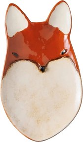 Farfurie din ceramica, rosie, in forma de vulpe, Fox