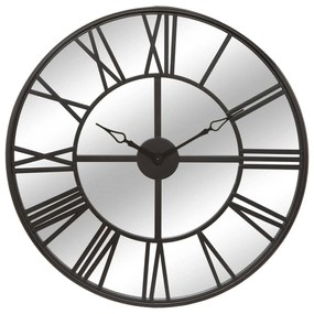 Ceas de perete pentru living, cadran industrial, sticla si metal, Ø 70 cm