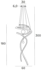 Lustră LED dimabilă pe cablu MAXLIGHT P0427D RITZ LED/100W/230V d. 60 cm CRI 90 auriu