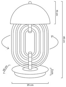 Veioza, Lampa decorativa BOTEGA negru/ auriu